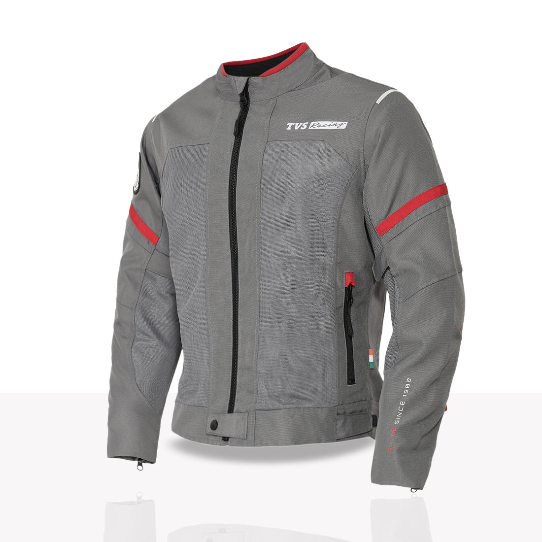 TVS Racing Tech-Core Road Jacket for Men | CE2 armour <5kN at Shoulders Elbows and Back | 600D Chassis | 310gsm Vent Mesh | High-Vis Reflective Tech| YKK zippers | Engineered for bikers